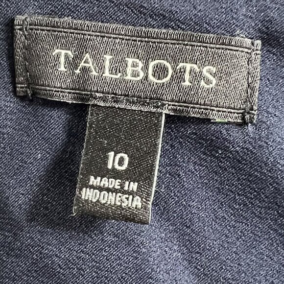 Talbots Womens 10 Black White Houndstooth Sheath Dress Short Sleeves Old Money - Picture 12 of 16